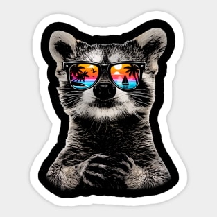 Interstellar Raccoon Crew Explore Extraterrestrial Fashion with Style Sticker